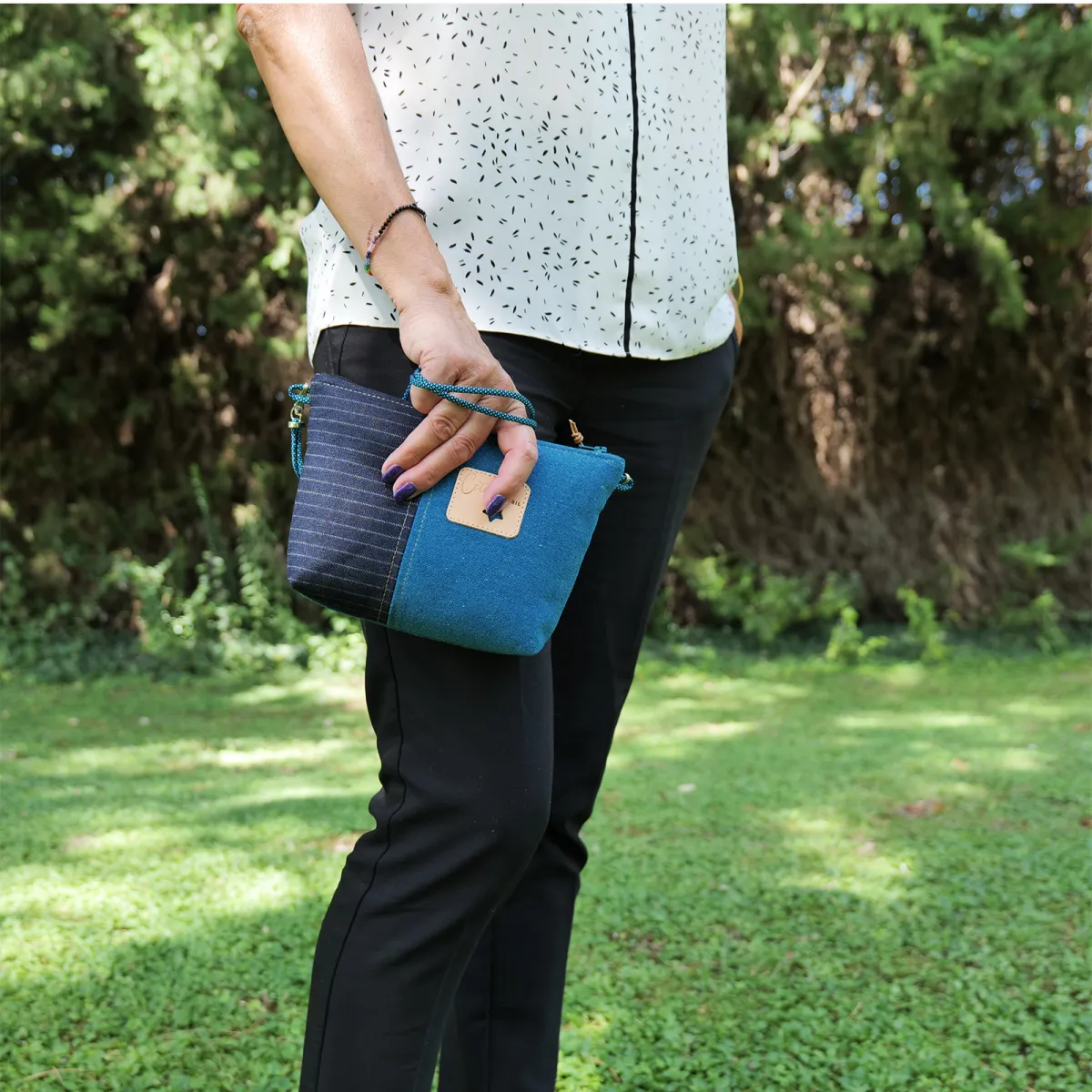 Mini sac Pochette Coton d'Avril Jano Bleu canard