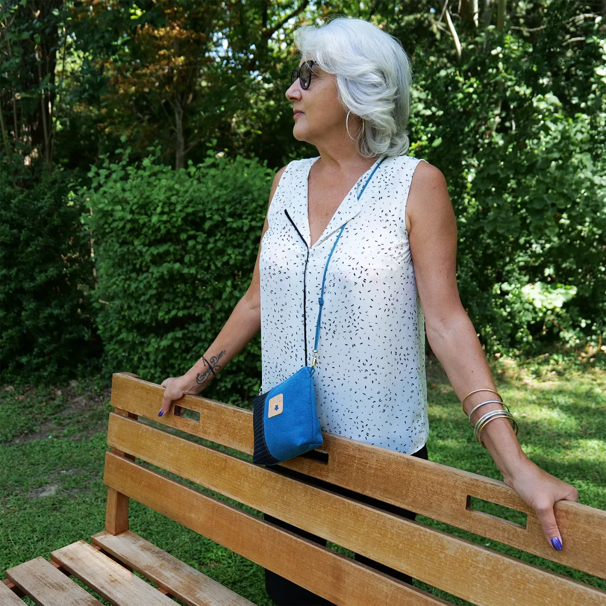 Mini sac Pochette Coton d'Avril Jano Bleu canard