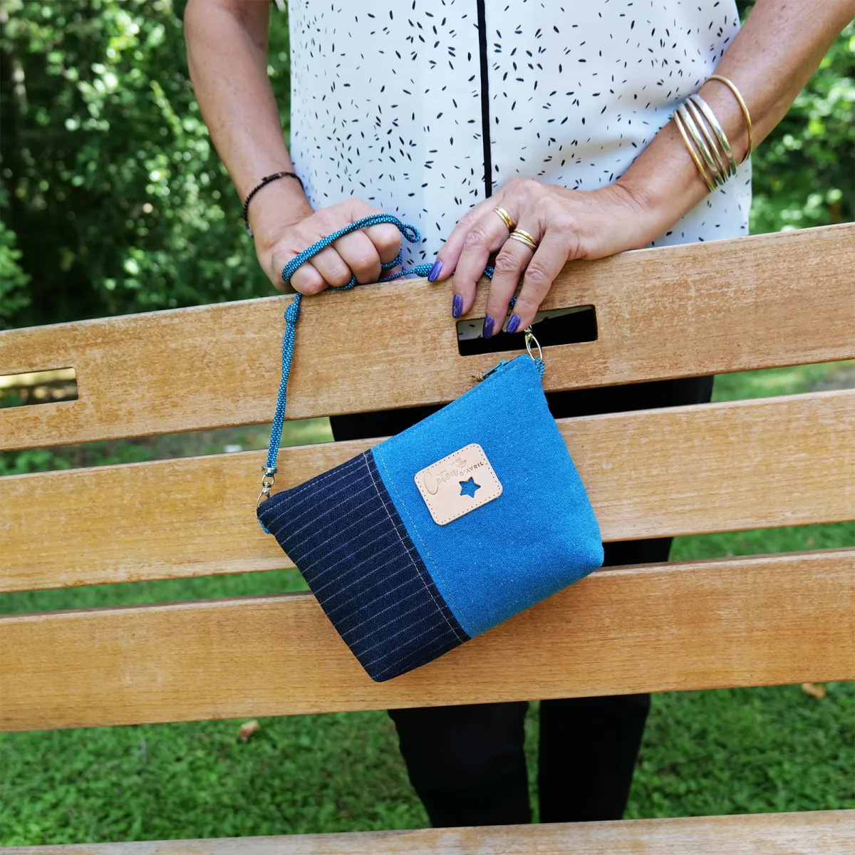 Mini sac Pochette Coton d'Avril Jano Bleu canard