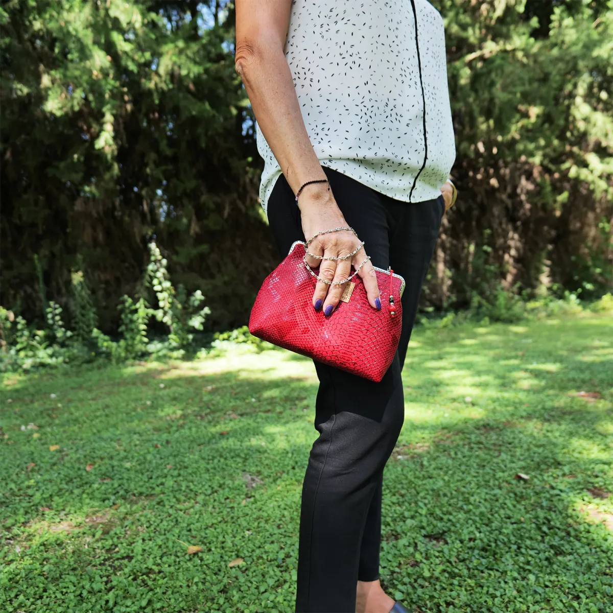 Mini Sac Coton d'Avril ECAILLE Rouge
