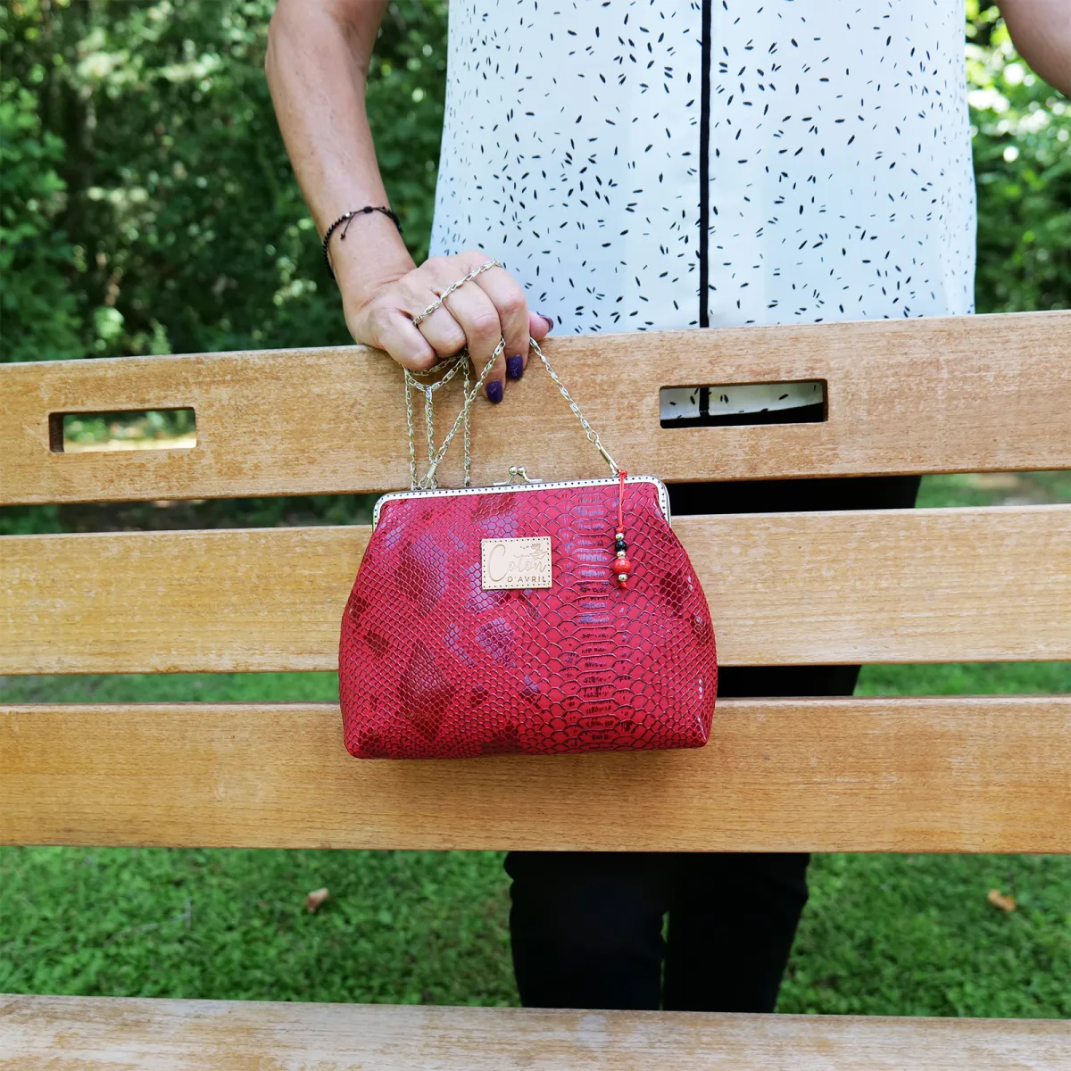 Mini Sac Coton d'Avril ECAILLE Rouge