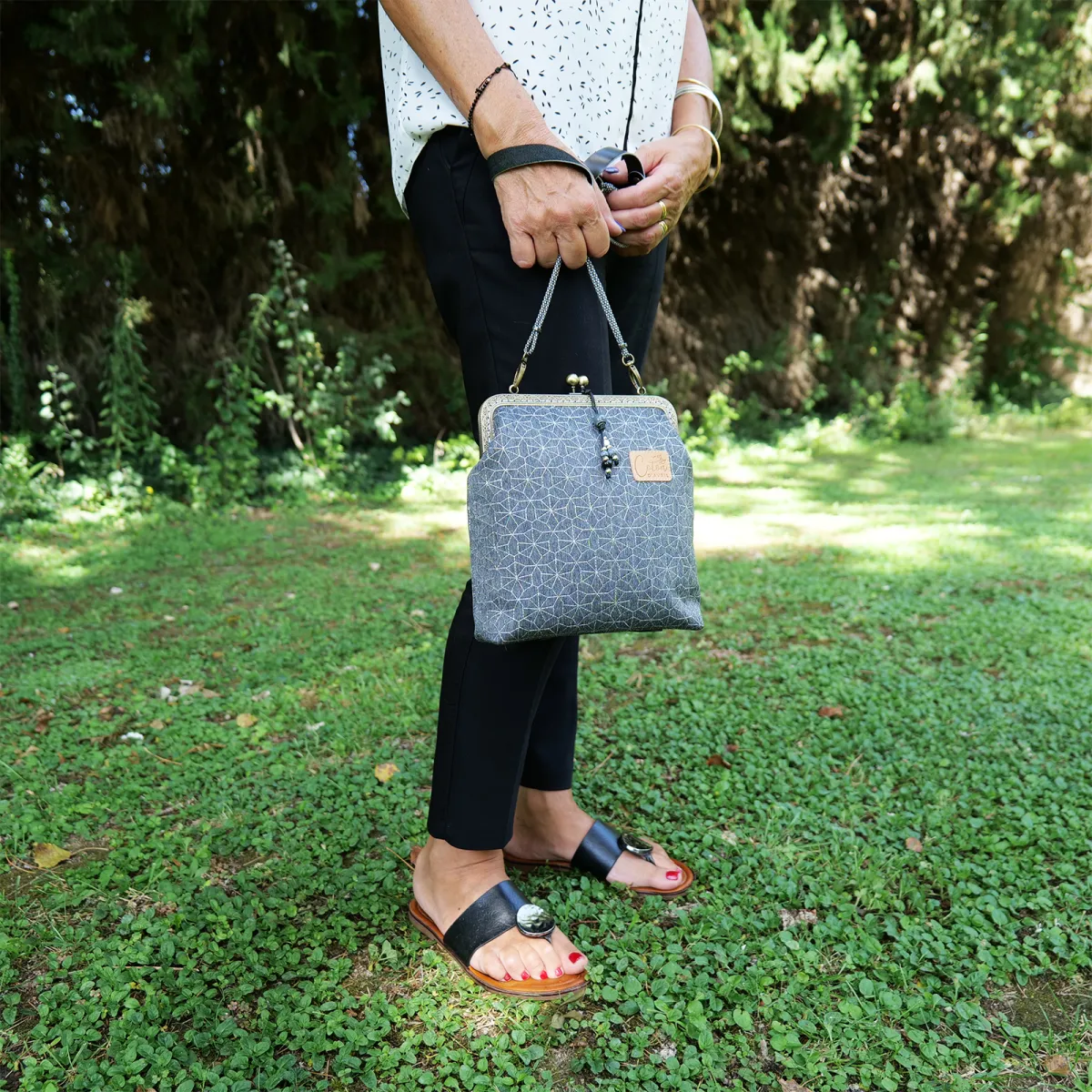Mini Sac Coton d'Avril MELODIE Gris argent