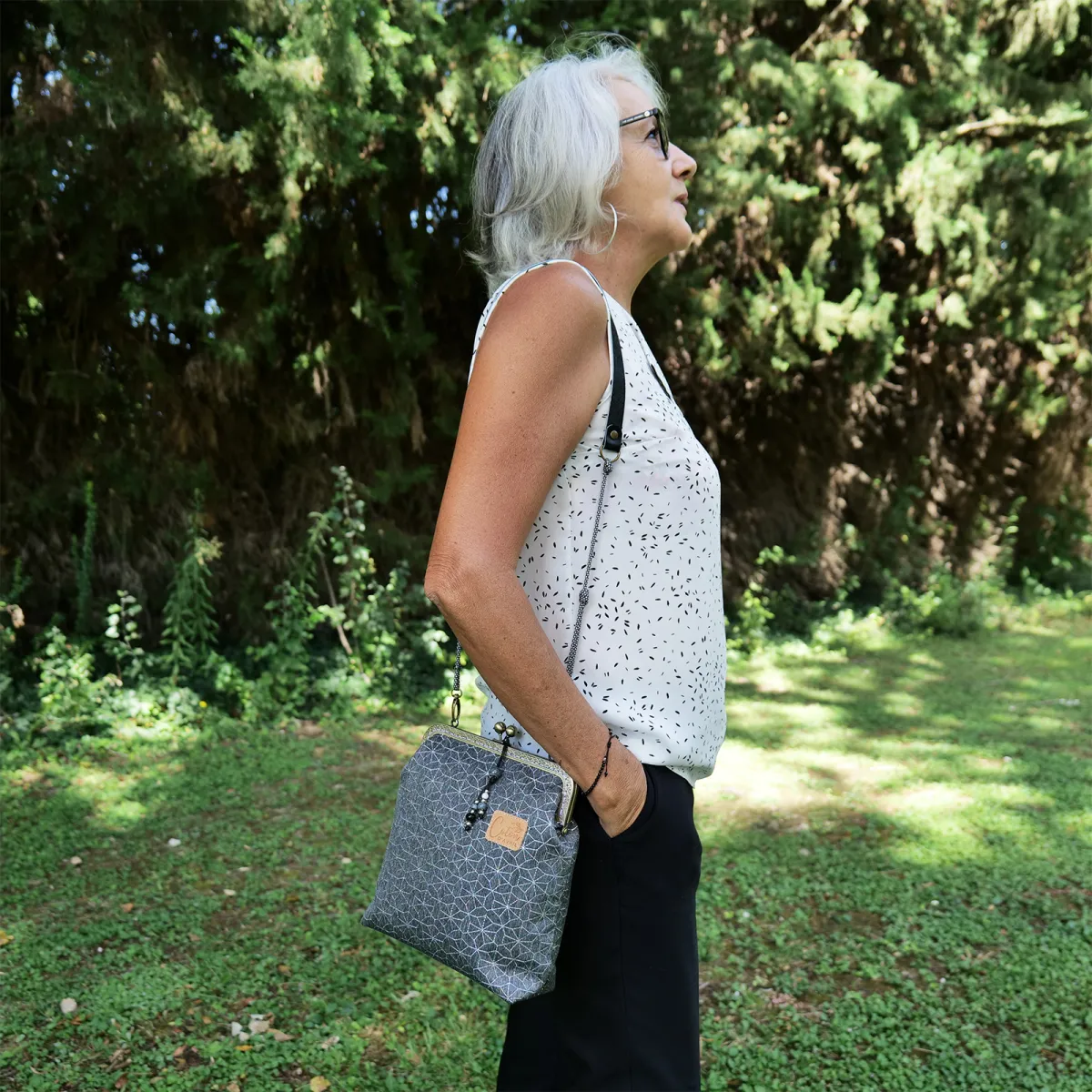 Mini Sac Coton d'Avril MELODIE Gris argent
