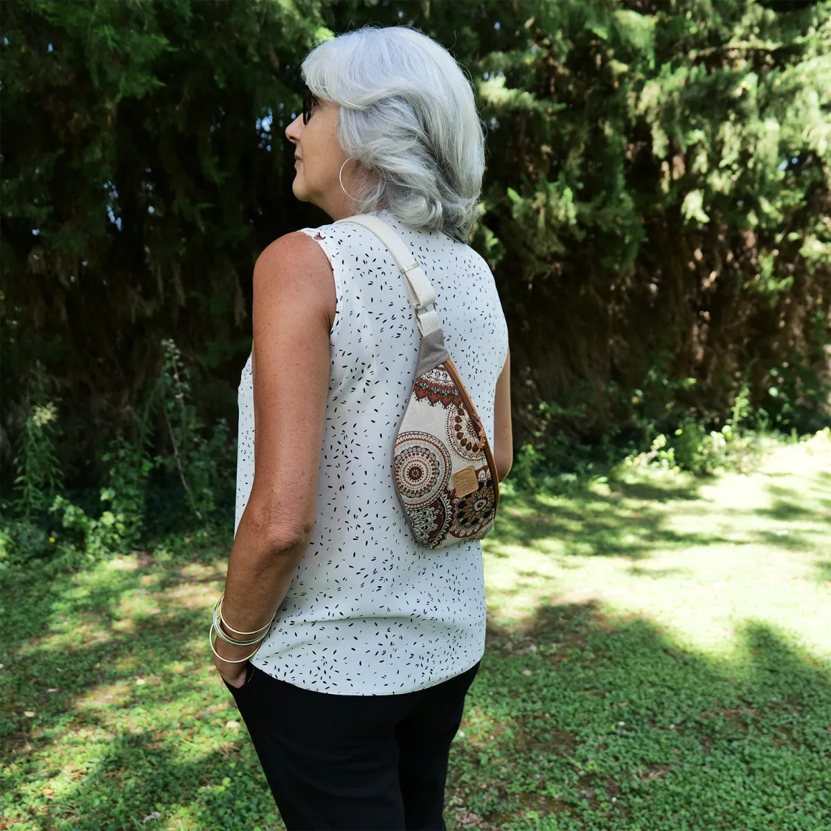 Sac banane Coton d'Avril Melisse Mandala brun