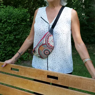 Sac banane Coton d'Avril Melisse Mandala rouge