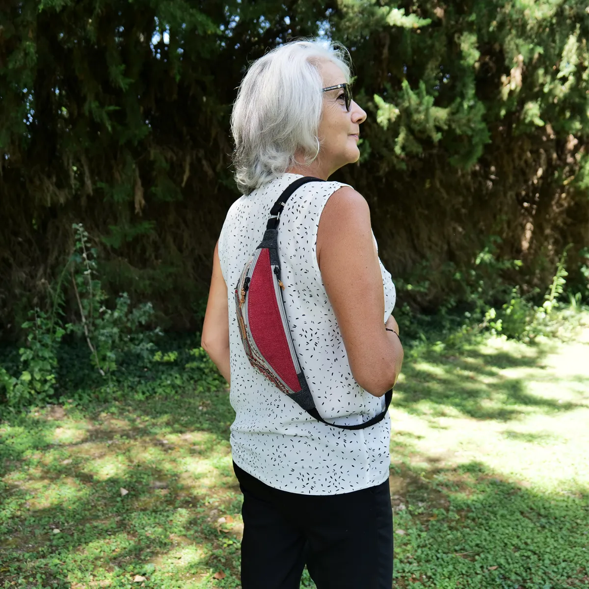 Sac banane Coton d'Avril Melisse Mandala rouge