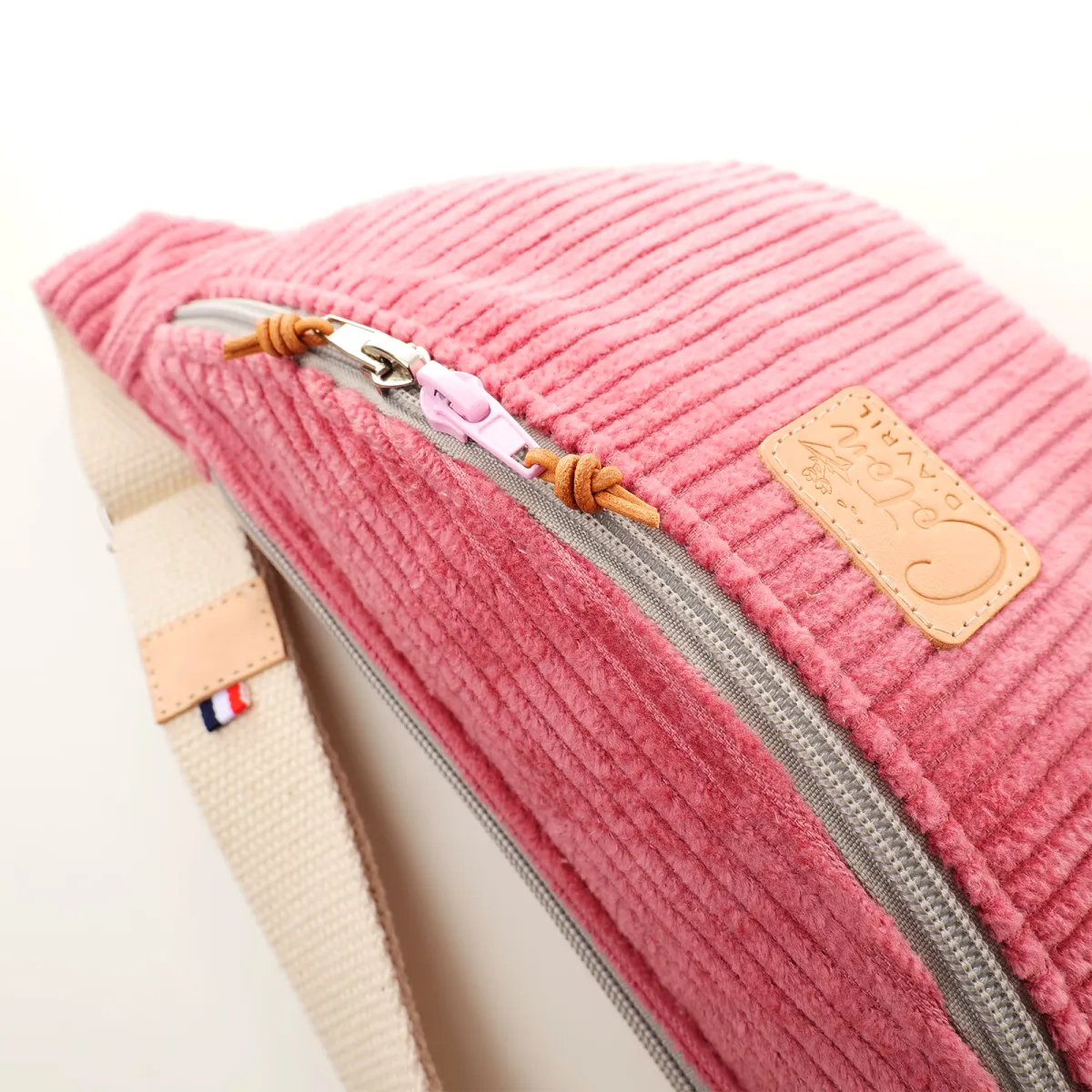 Sac banane Coton d'Avril Melisse Velours rose