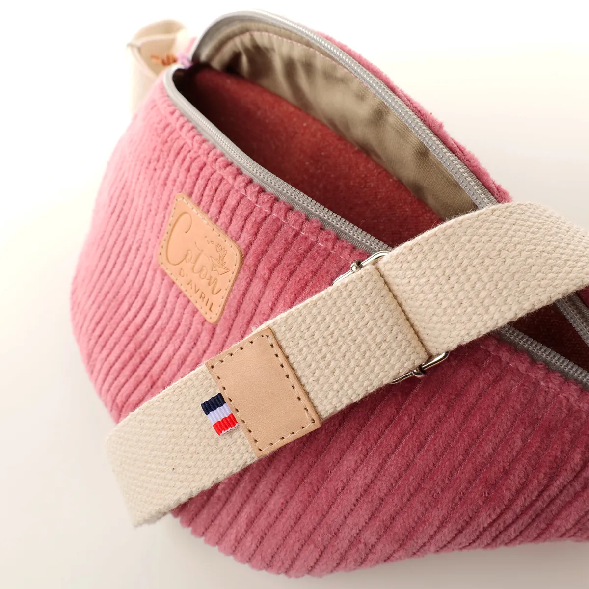 Sac banane Coton d'Avril Melisse Velours rose