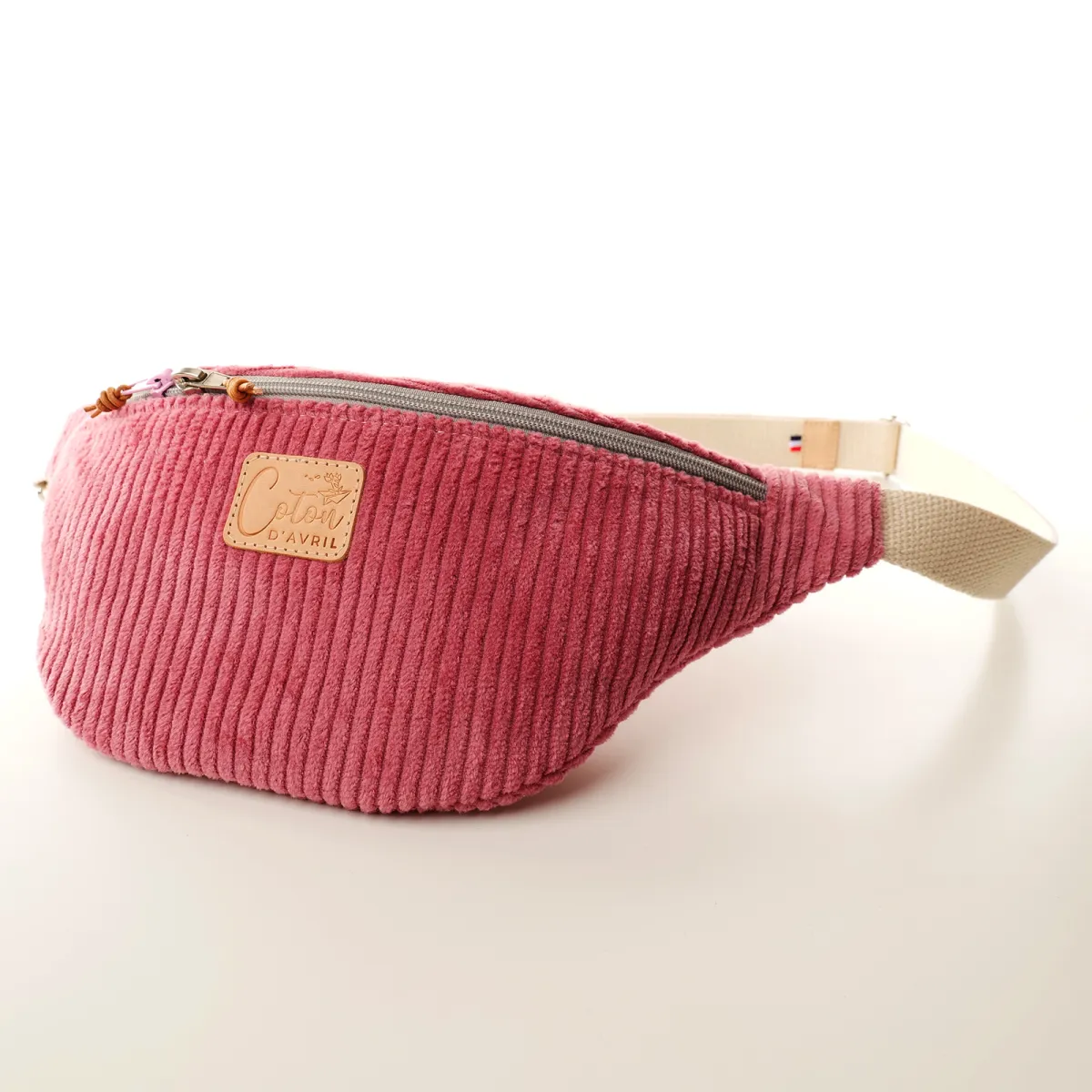 Sac banane Coton d'Avril Melisse Velours rose
