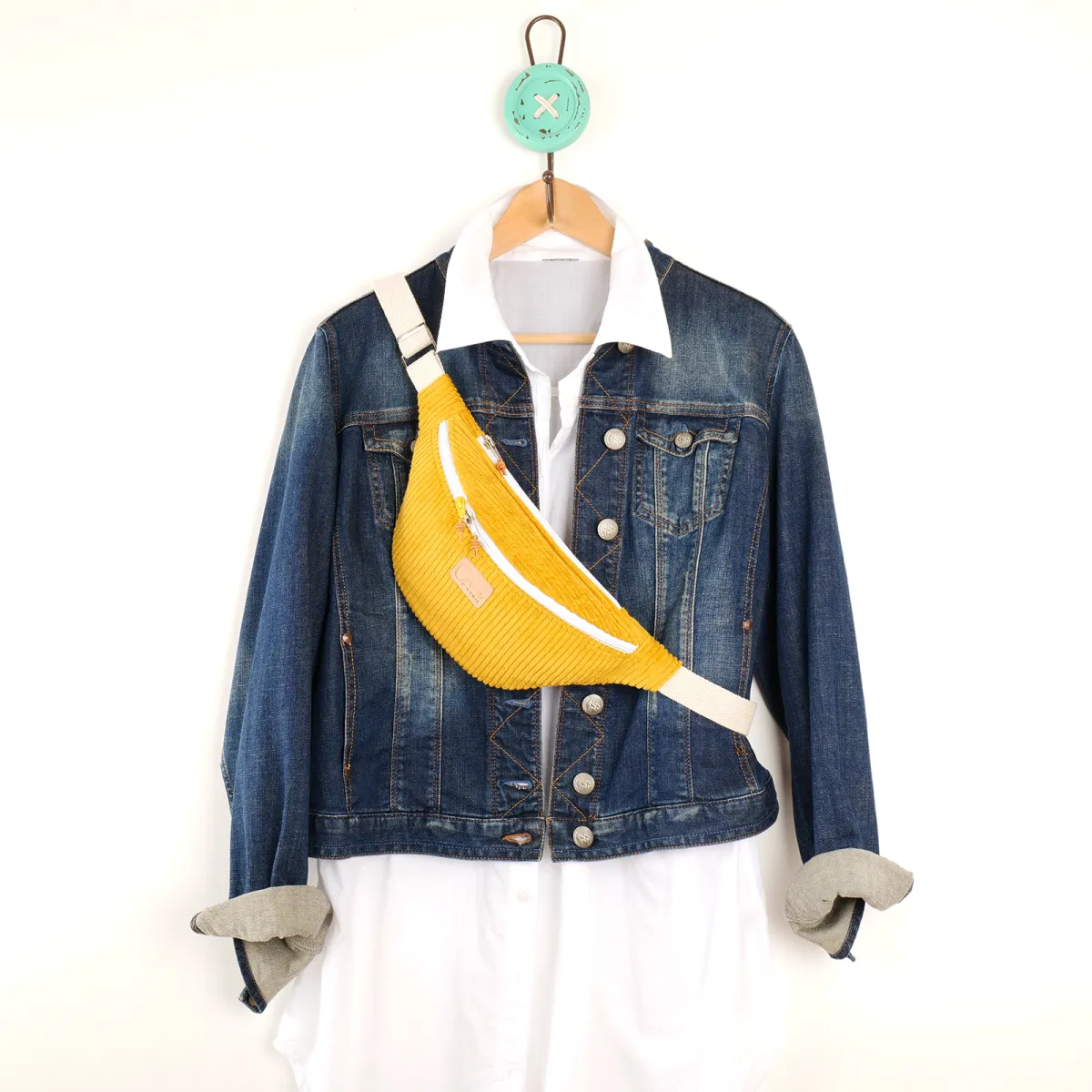 Sac banane Coton d'Avril Melisse Velours moutarde