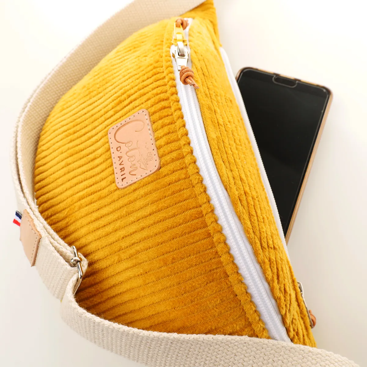 Sac banane Coton d'Avril Melisse Velours moutarde