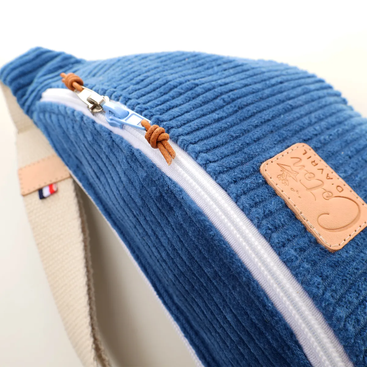 Sac banane Coton d'Avril Melisse Velours bleu