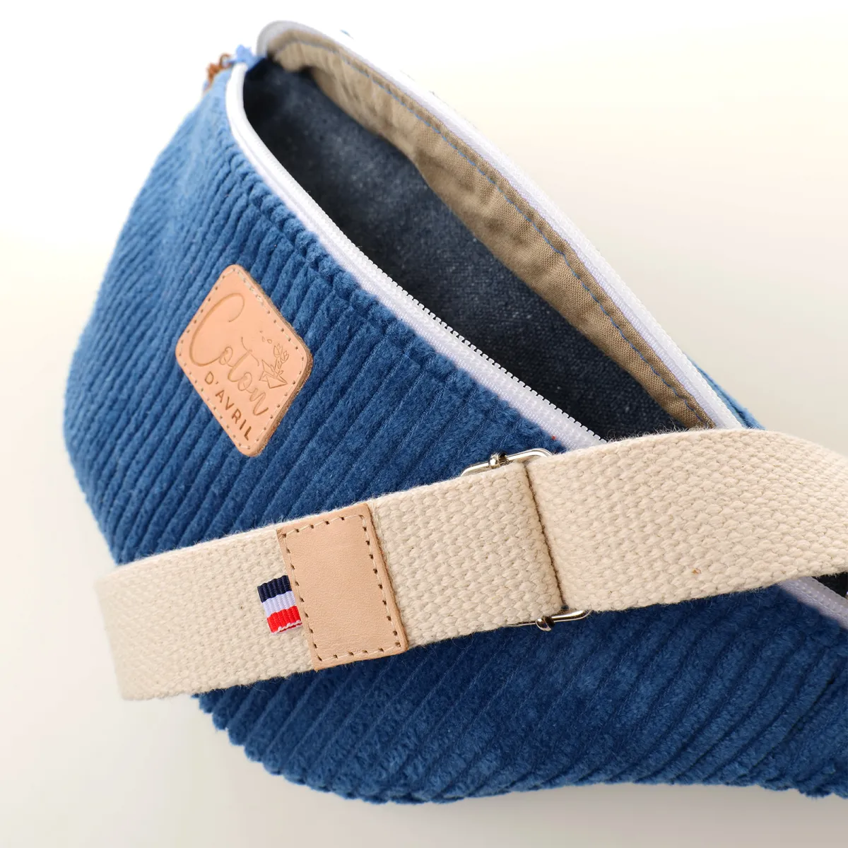 Sac banane Coton d'Avril Melisse Velours bleu