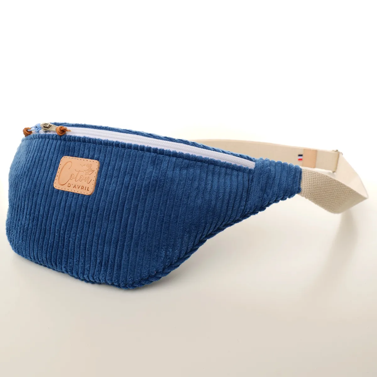 Sac banane Coton d'Avril Melisse Velours bleu