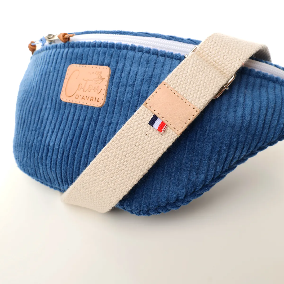 Sac banane Coton d'Avril Melisse Velours bleu