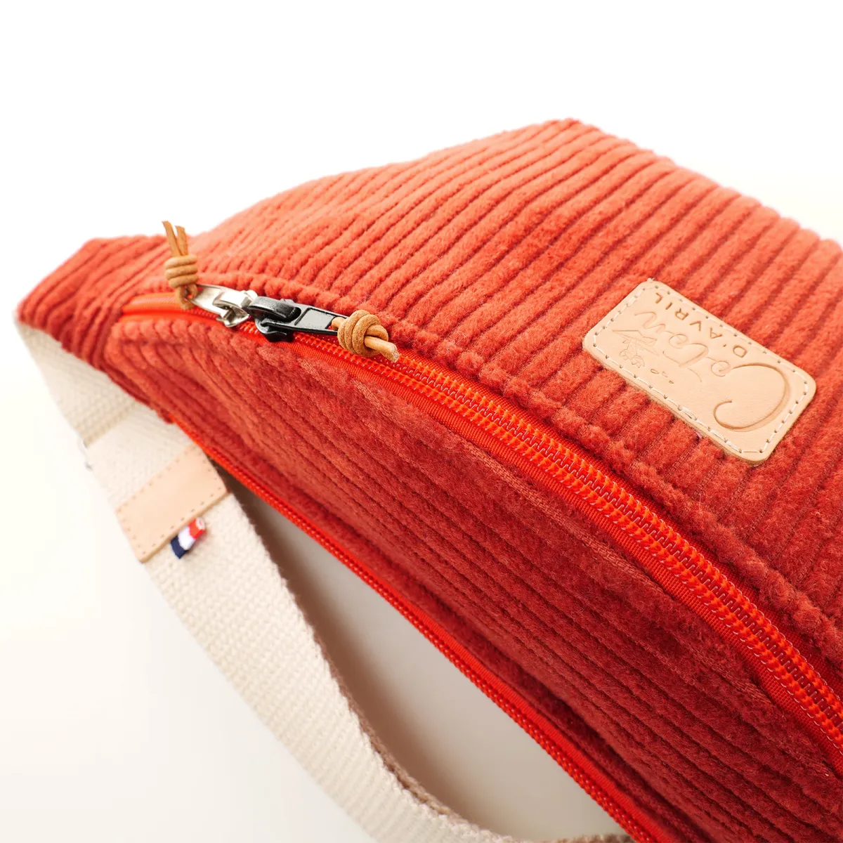 Sac banane Coton d'Avril Melisse velours acajou