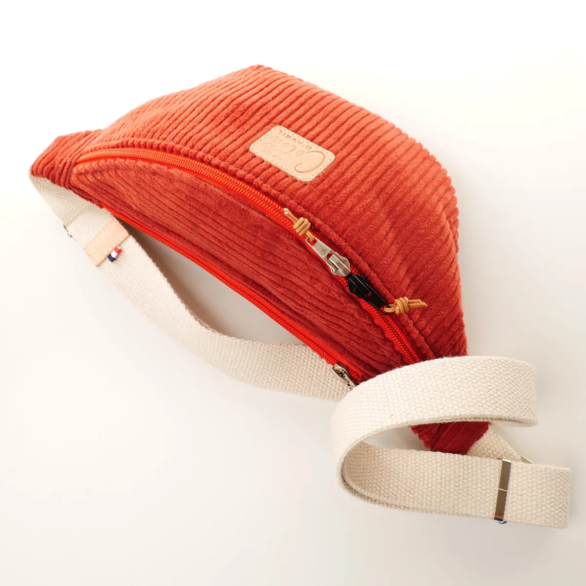 Sac banane Coton d'Avril Melisse velours acajou