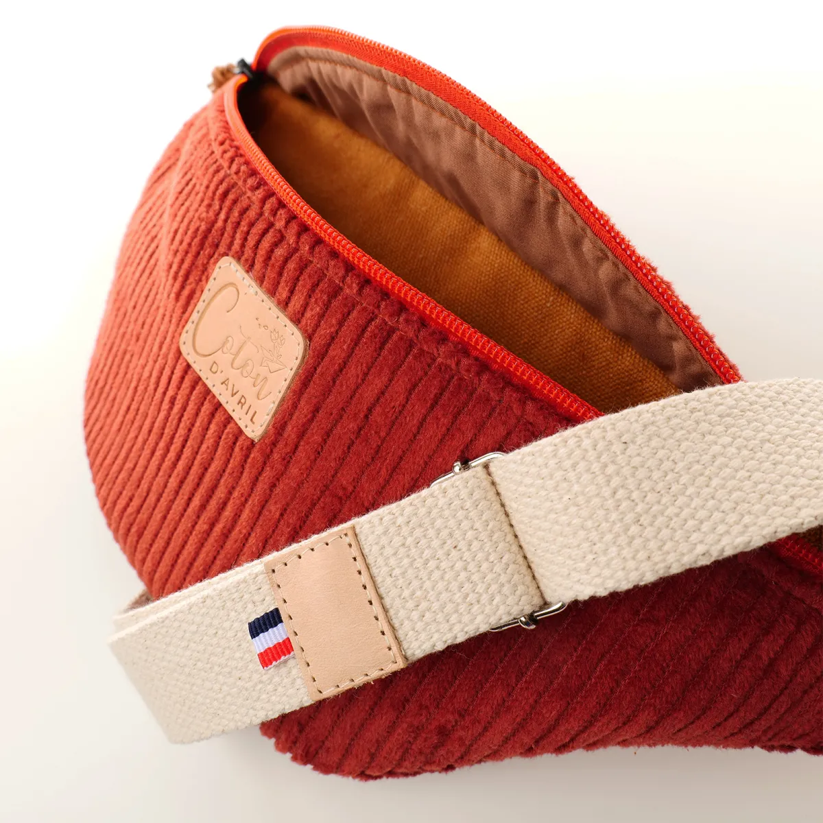 Sac banane Coton d'Avril Melisse velours acajou
