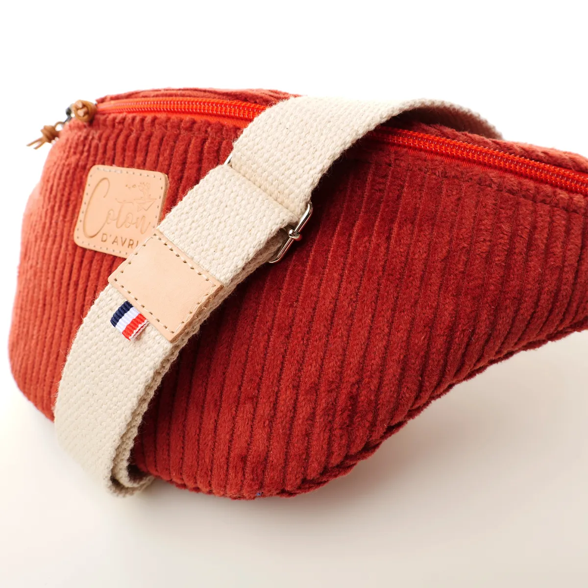 Sac banane Coton d'Avril Melisse velours acajou