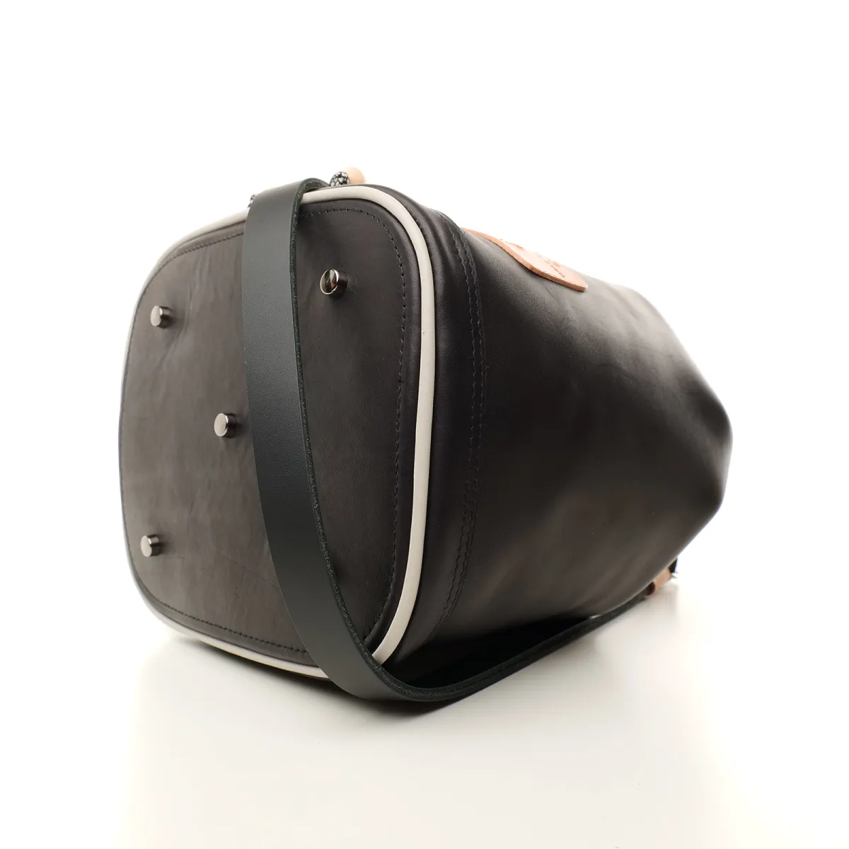 Sac seau Coton d'Avril Angèle Cuir noir