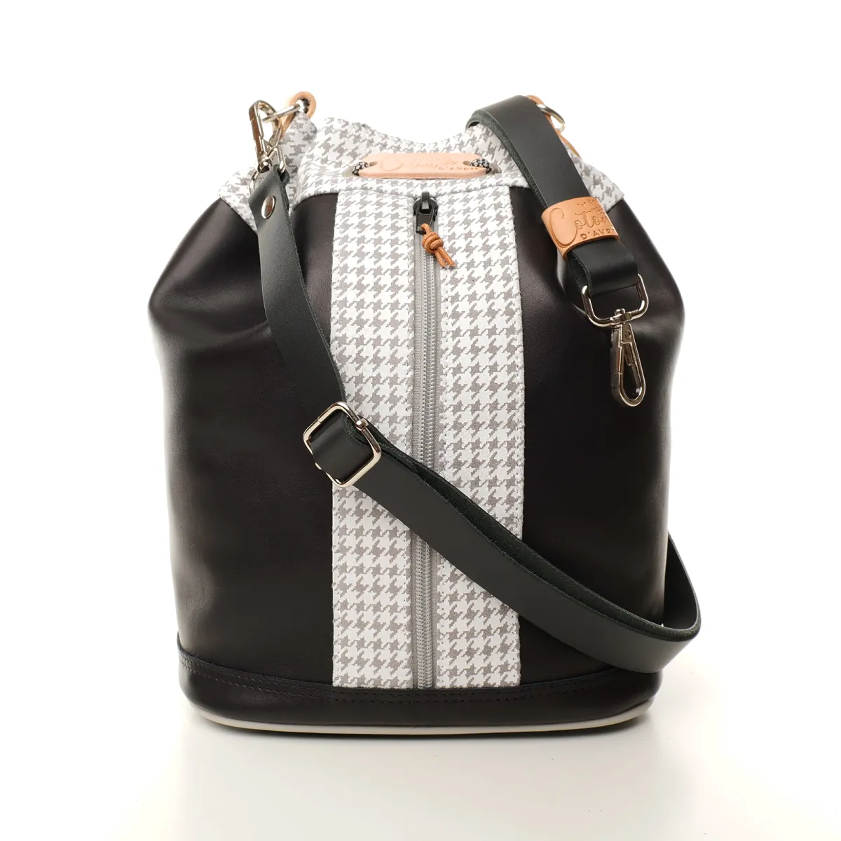 Sac seau Coton d'Avril Angèle Cuir noir