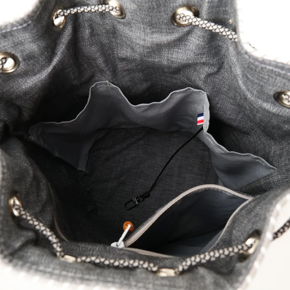 Sac seau Coton d'Avril Angèle Cuir noir