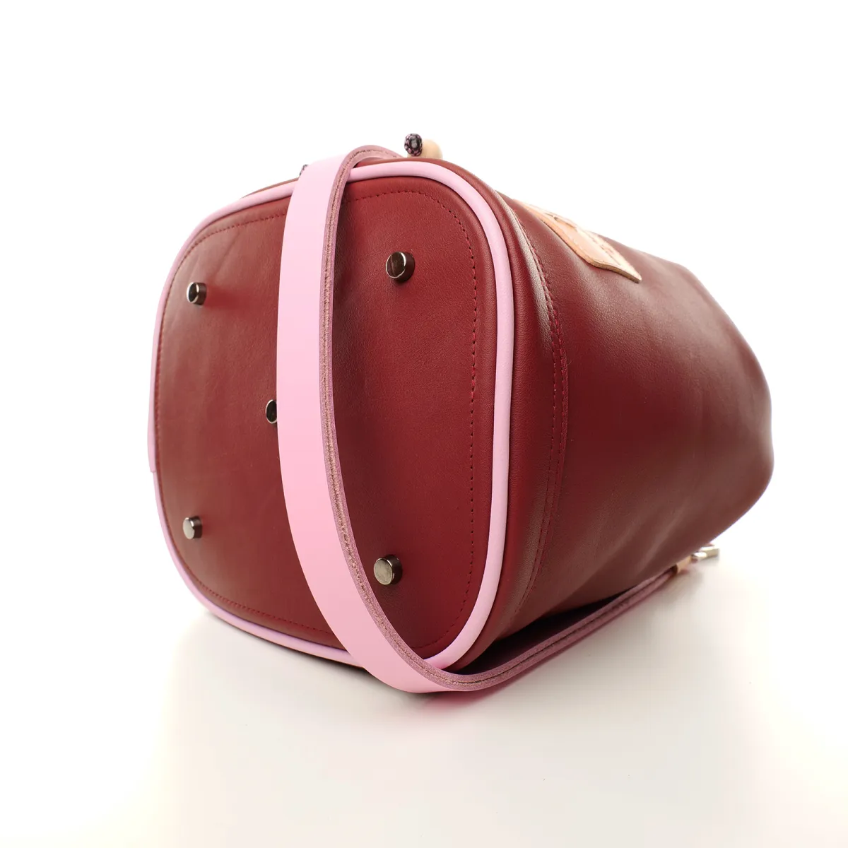 Sac seau Coton d'Avril Angèle Cuir prunelle