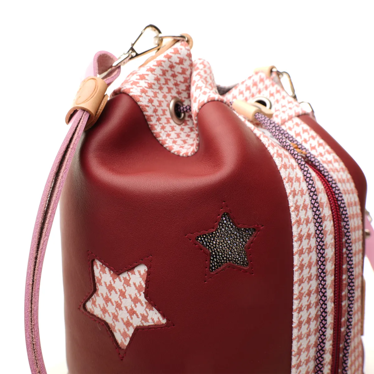 Sac seau Coton d'Avril Angèle Cuir prunelle