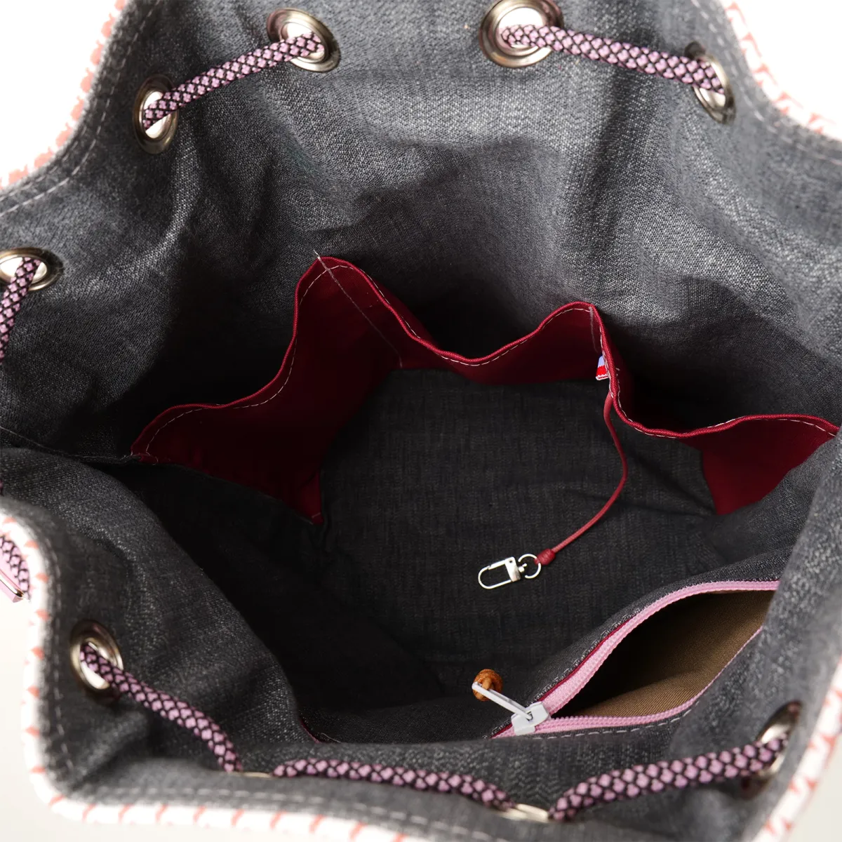 Sac seau Coton d'Avril Angèle Cuir prunelle