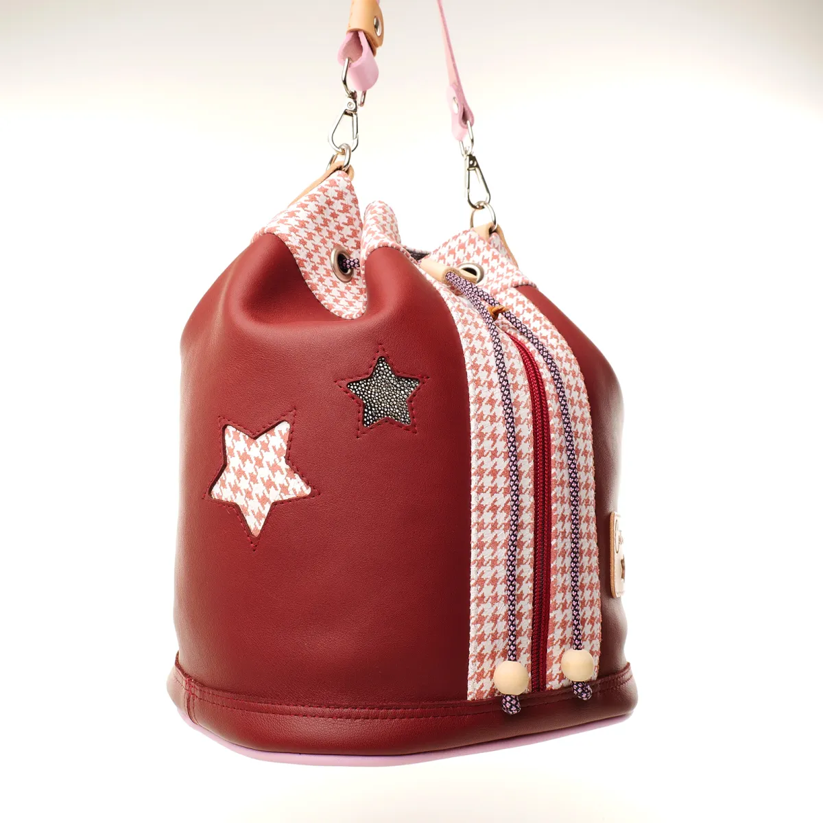 Sac seau Coton d'Avril Angèle Cuir prunelle
