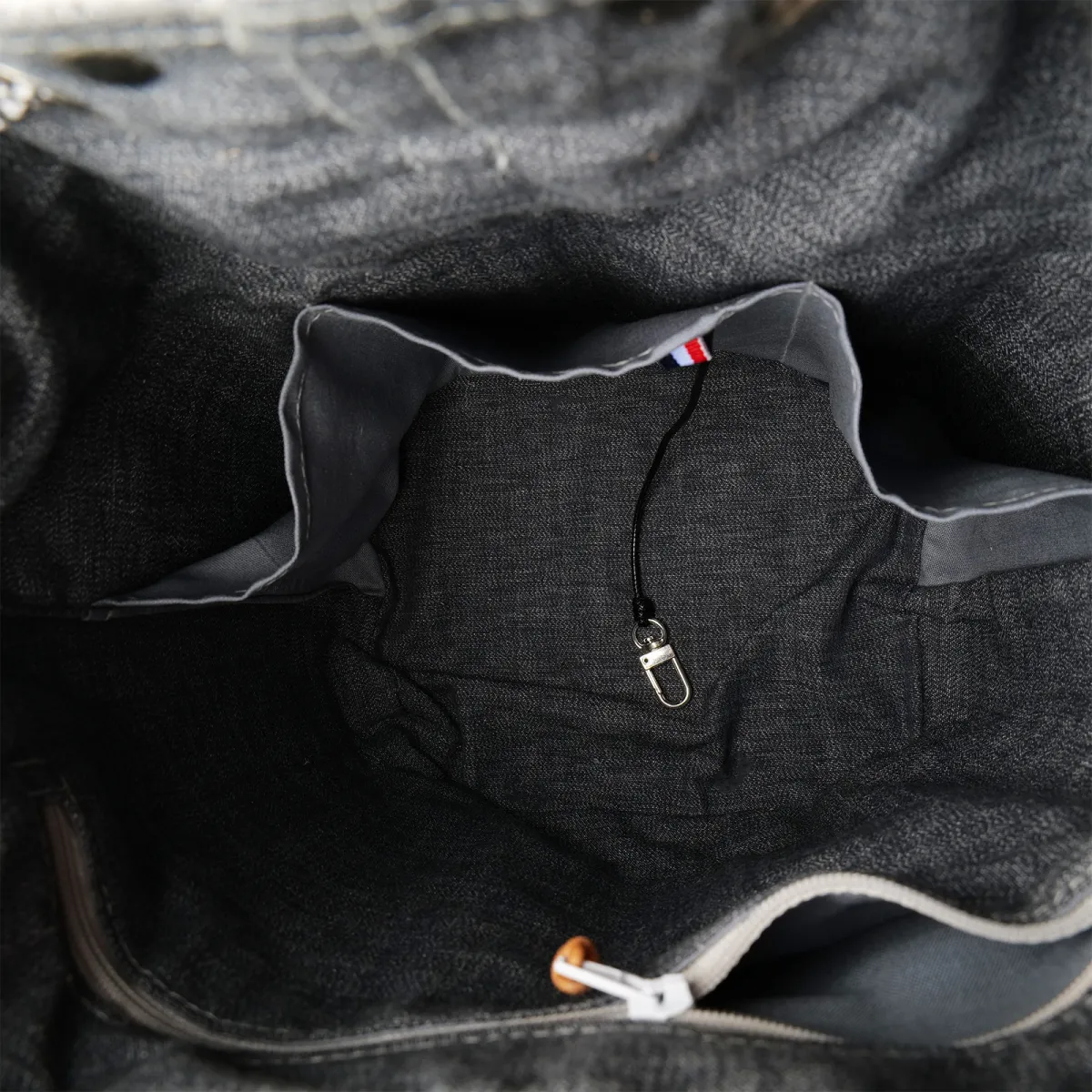 Sac seau Coton d'Avril Angèle CUIR Ebène