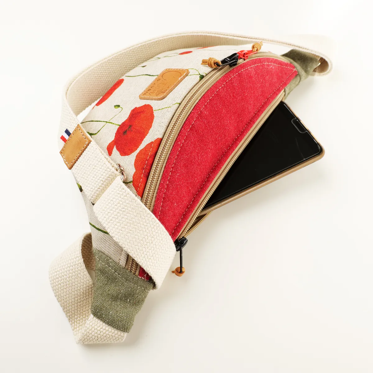 Sac banane Coton d'Avril MELISSE Coquelicot