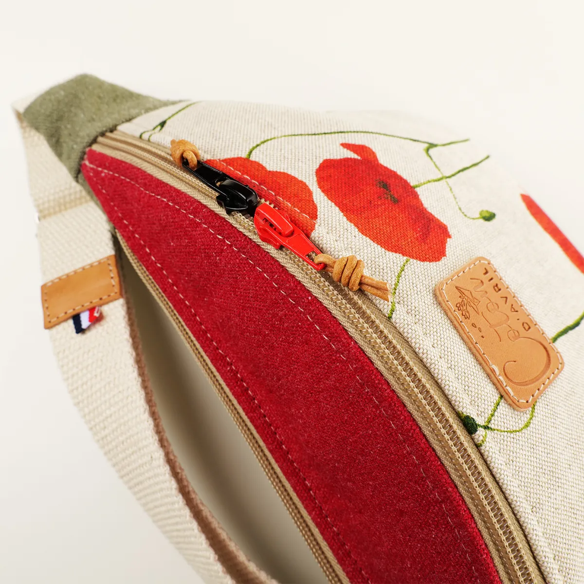 Sac banane Coton d'Avril MELISSE Coquelicot