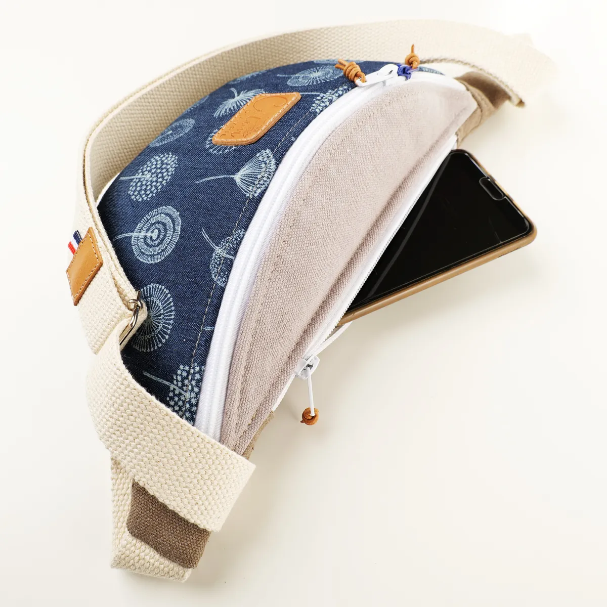 Sac banane Coton d'Avril MELISSE Songe Bleu