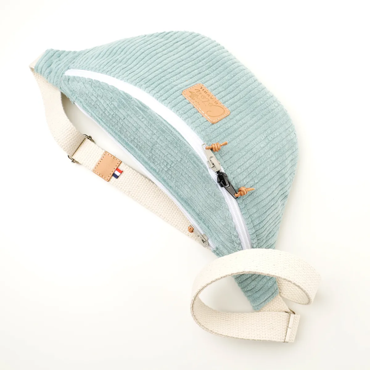 Sac Banane Coton d'Avril Melisse velours menthe