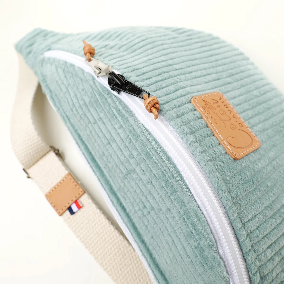 Sac Banane Coton d'Avril Melisse velours menthe