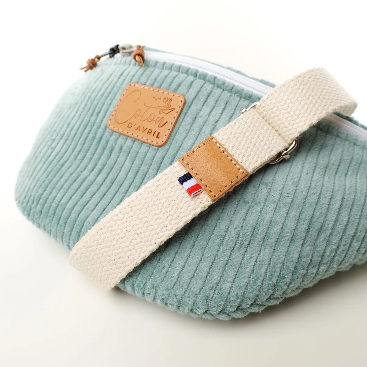 Sac Banane Coton d'Avril Melisse velours menthe