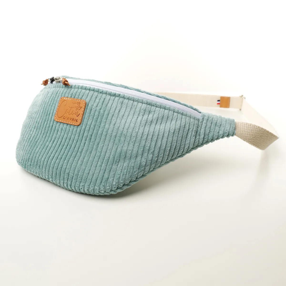 Sac Banane Coton d'Avril Melisse velours menthe