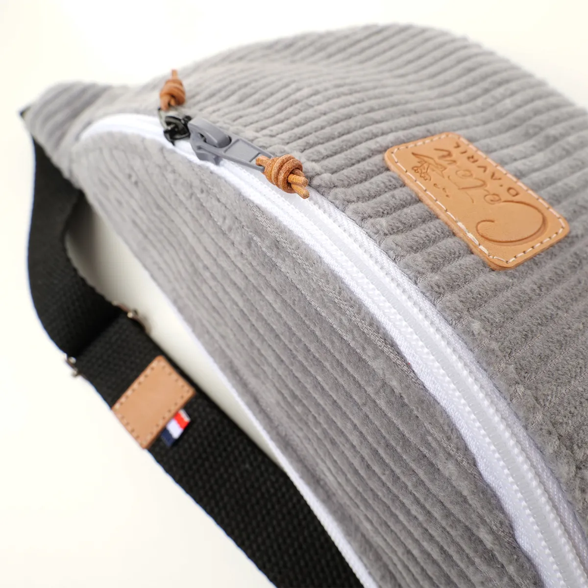 Sac Banane Coton d'Avril Melisse velours perlino