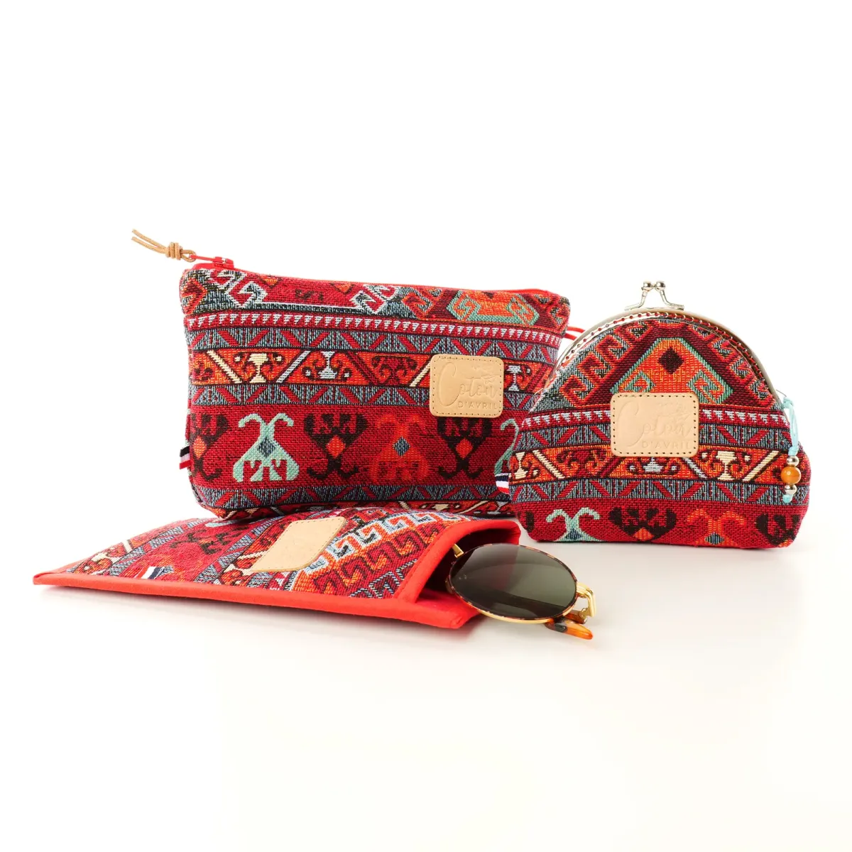 Ensemble pochette trousse étui à lunettes Coton d'Avril Yaquis