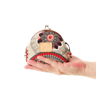 Pochette trousse étui à lunettes Coton d'Avril Mandala rouge