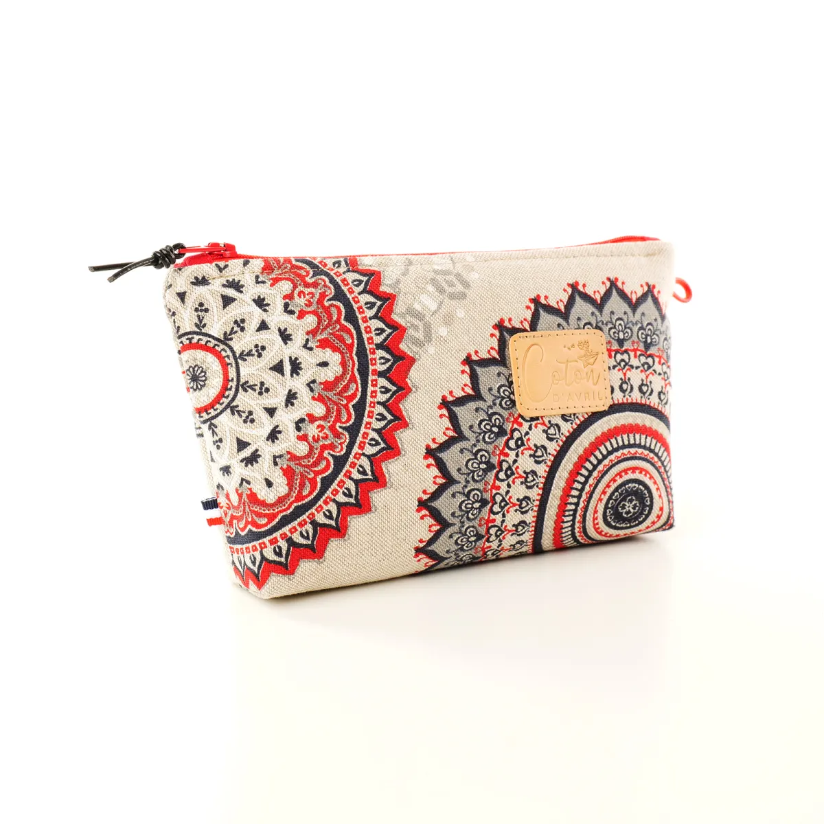 Trousse maquillage Coton d'Avril Mandala rouge