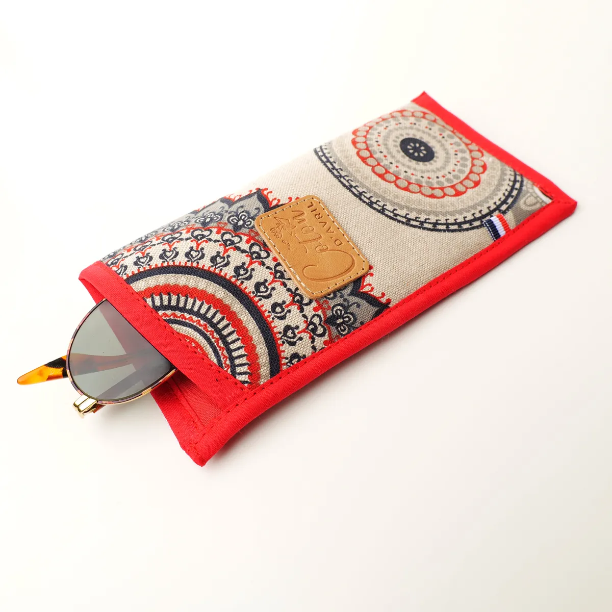 Etui à lunettes Coton d'Avril Mandala rouge