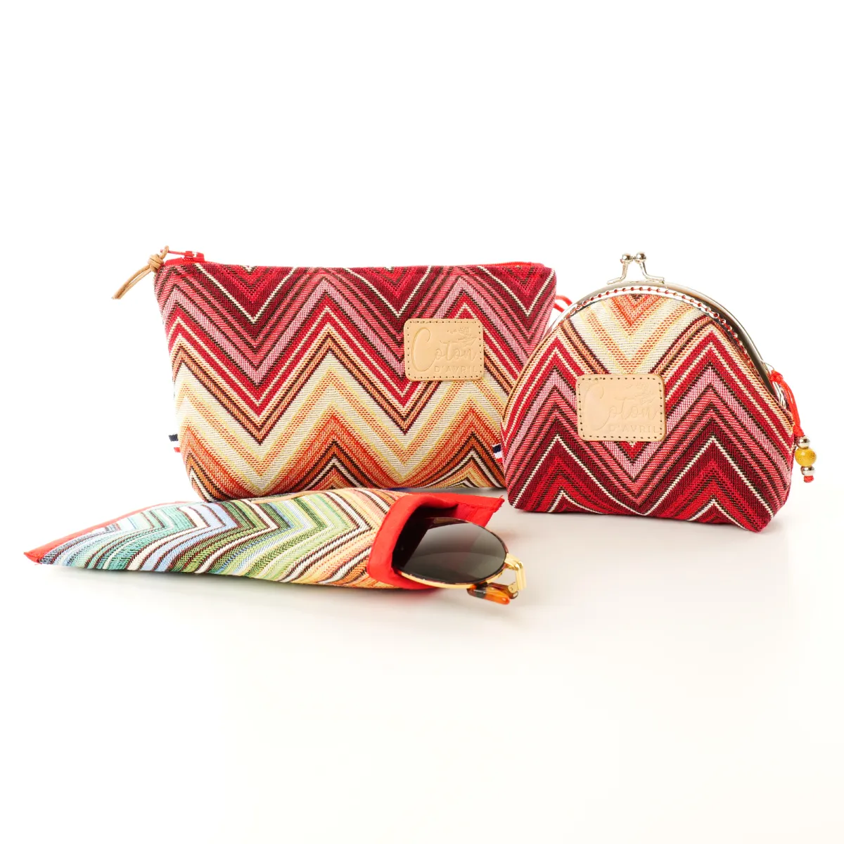 Ensemble pochette trousse étui à lunettes Coton d'Avril Couleurs