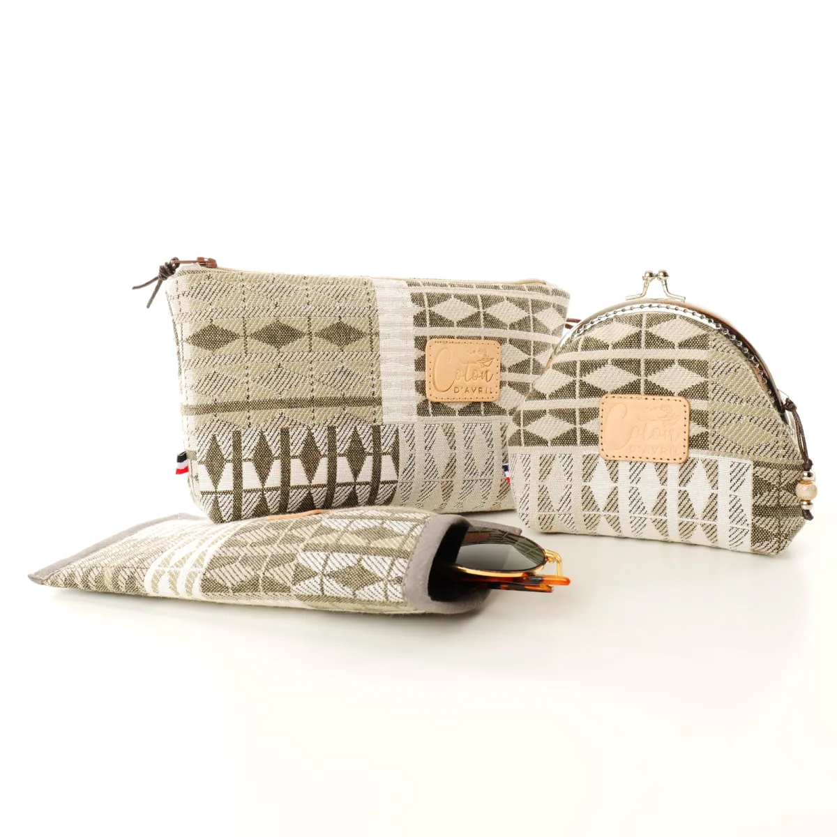 Pochette trousse étui à lunettes Coton d'Avril Cafe