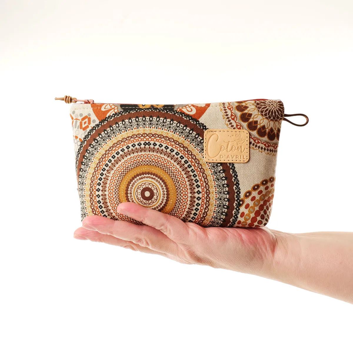 Trousse maquillage Coton d'Avril Mandala marron