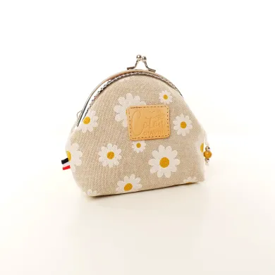 Ensemble pochette trousse étui à lunettes Coton d'Avril Marguerites