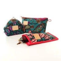 Ensemble pochette trousse étui à lunettes Coton d'Avril Petal