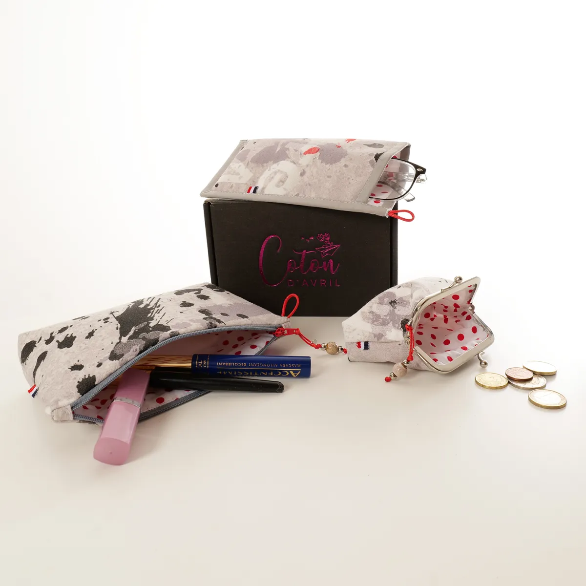 Ensemble 3 Pochettes Coton d'Avril Graffitis