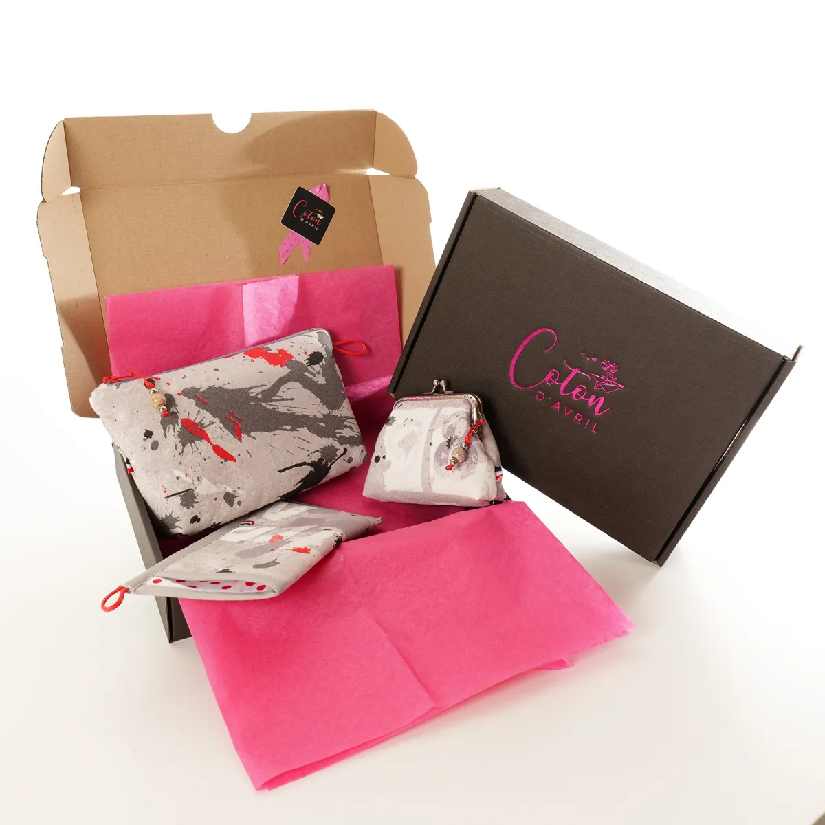 Ensemble 3 Pochettes Coton d'Avril Graffitis